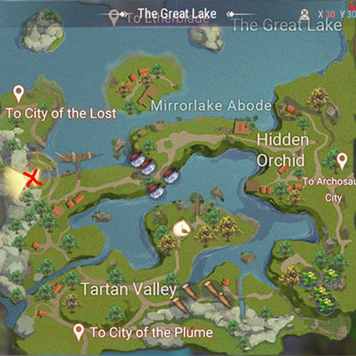 MAP: The Great Lake - Waterfall