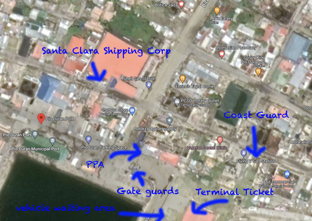 Car Transport: Pio Duran Port Map